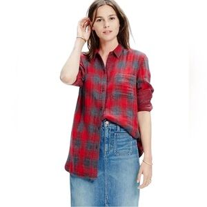 Madewell Ex-Boyfriend Relaxed Plaid Flannel Shirt